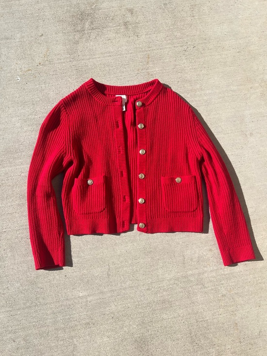 H&M Sweaters - H&M Red Ribbed Knit Cardigan